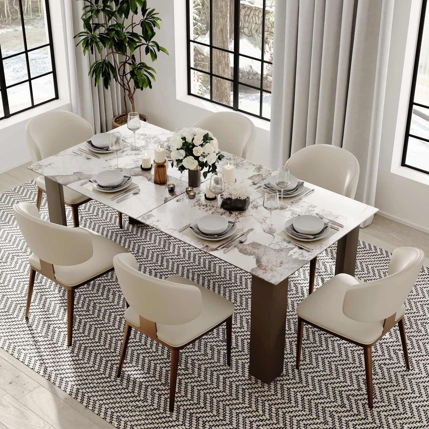 Aurelia-Modern Upholstered Dining Chairs Set of 2