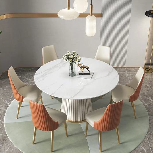 47in Lira - Round Matte Sintered Stone Dining Table