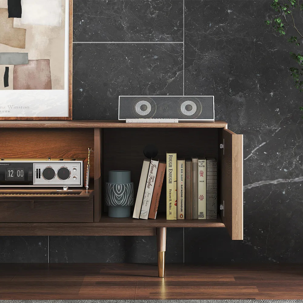 Meuble TV de luxe nordique du milieu du siècle de 78,7 pouces