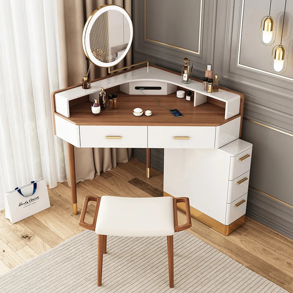 Coiffeuse d'angle avec lumières