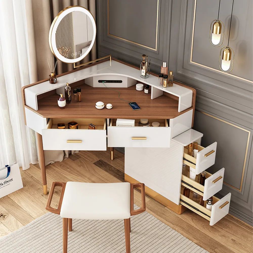 Coiffeuse d'angle avec lumières