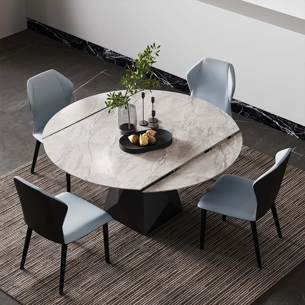 Table à manger ronde extensible moderne de 53 pouces