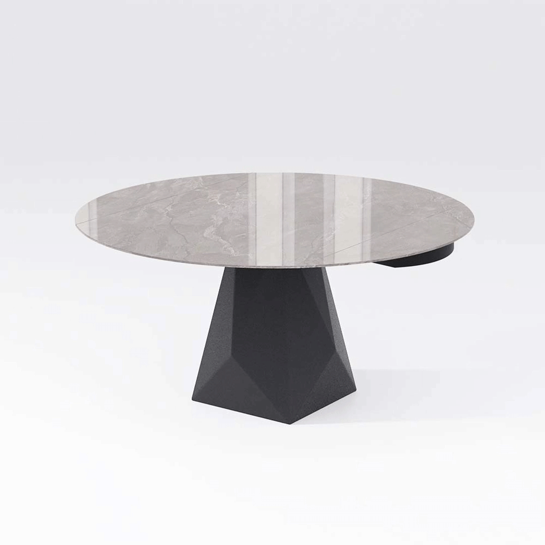 Table à manger ronde extensible moderne de 53 pouces