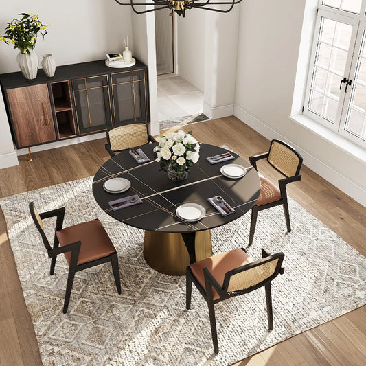 Vera - Round Matte Sintered Stone Dining Table