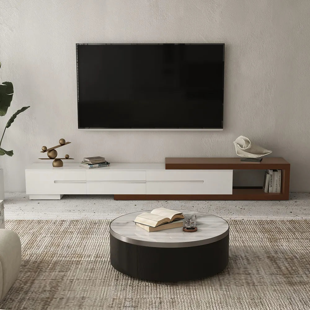 Meuble TV extensible noir moderne