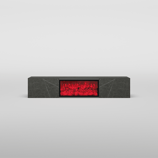 Modern Light Luxury Electric Fireplace TV Stand with LED Flame Effects