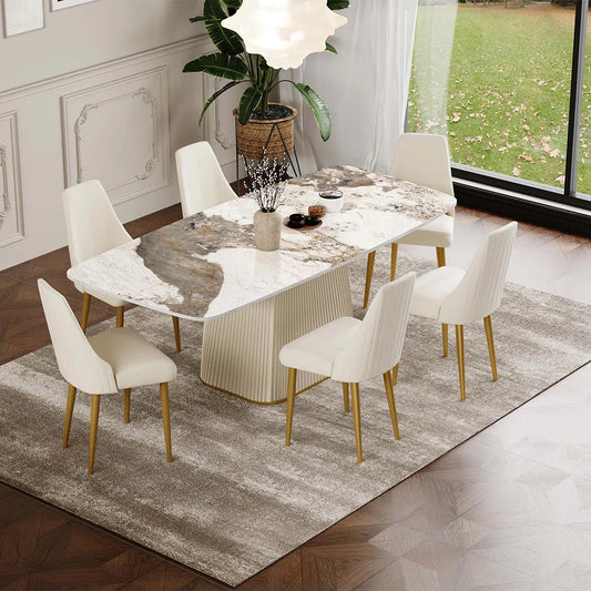 Lira - Rectangular Glossy Sintered Stone Dining Table