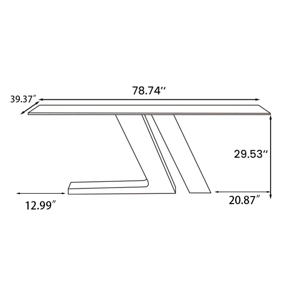 Modern Luxury White Rectangular Dining Table