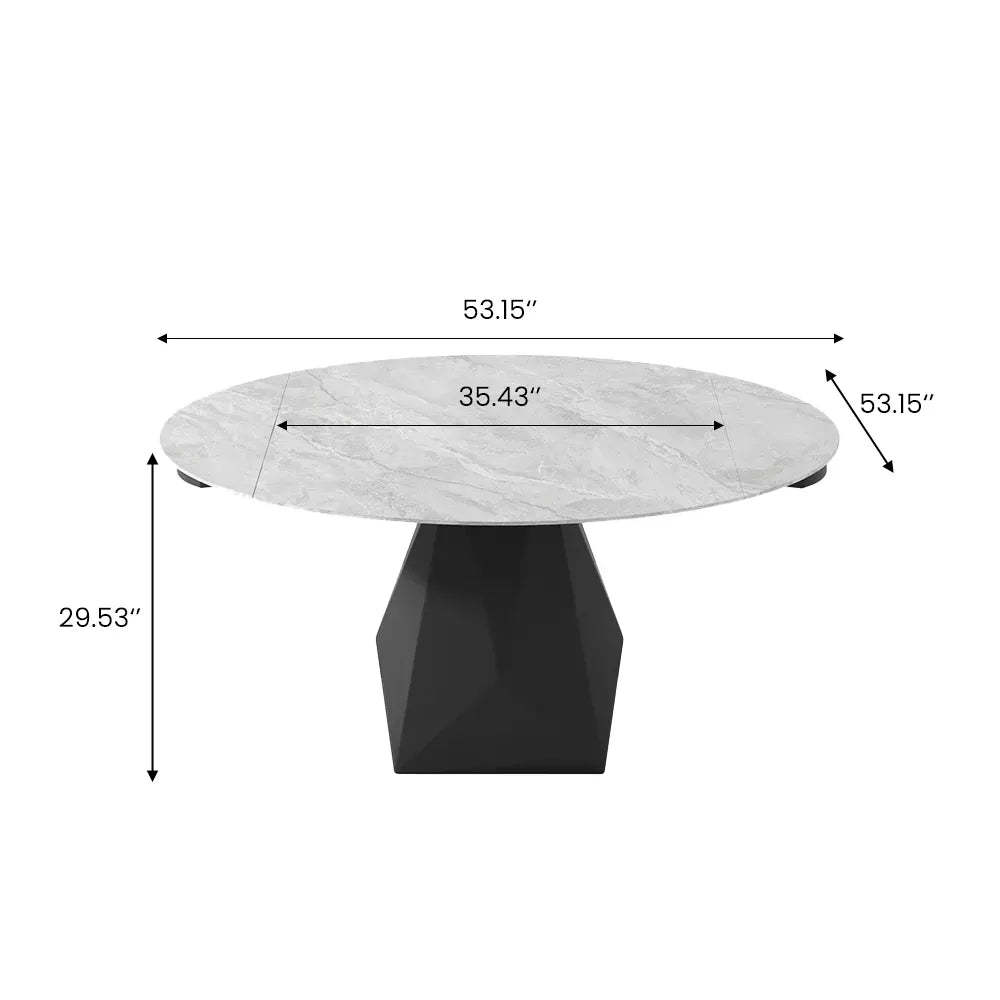 Table à manger ronde extensible moderne de 53 pouces