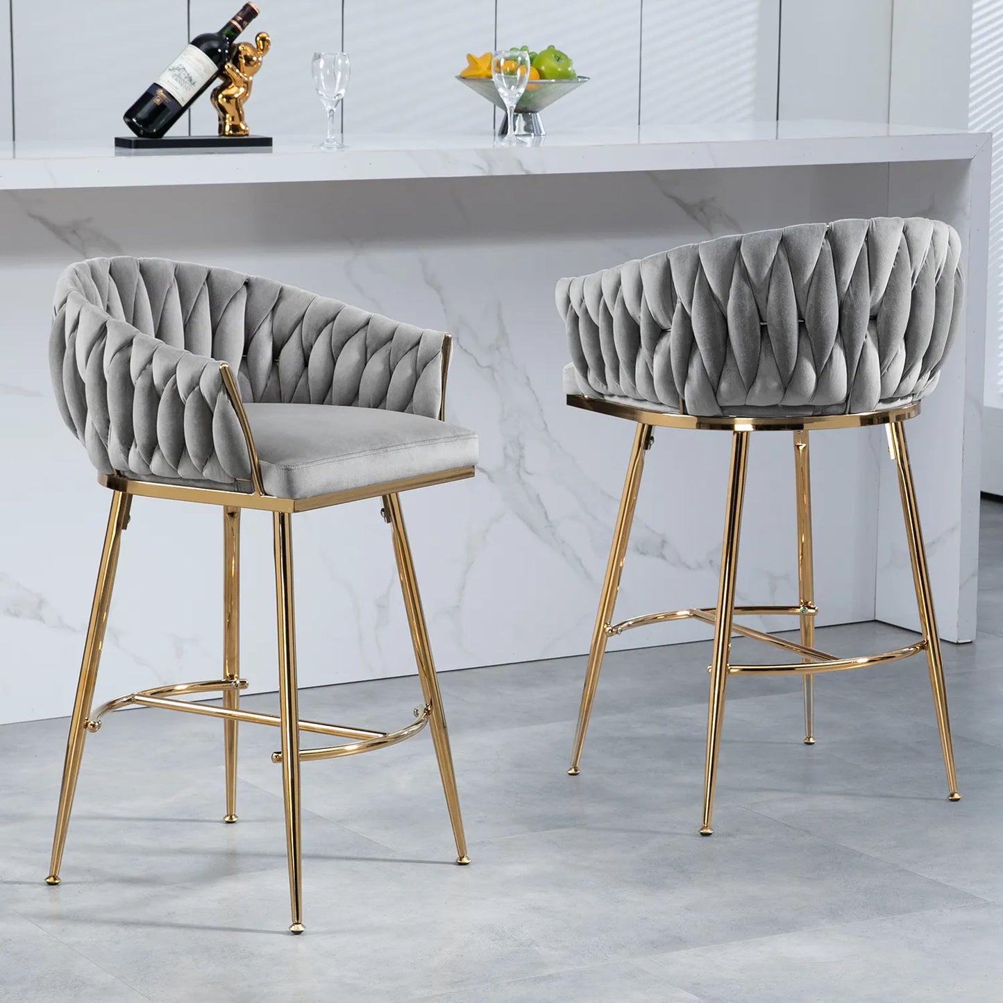Ensemble de 2 tabourets de bar modernes de 26 po à hauteur de comptoir