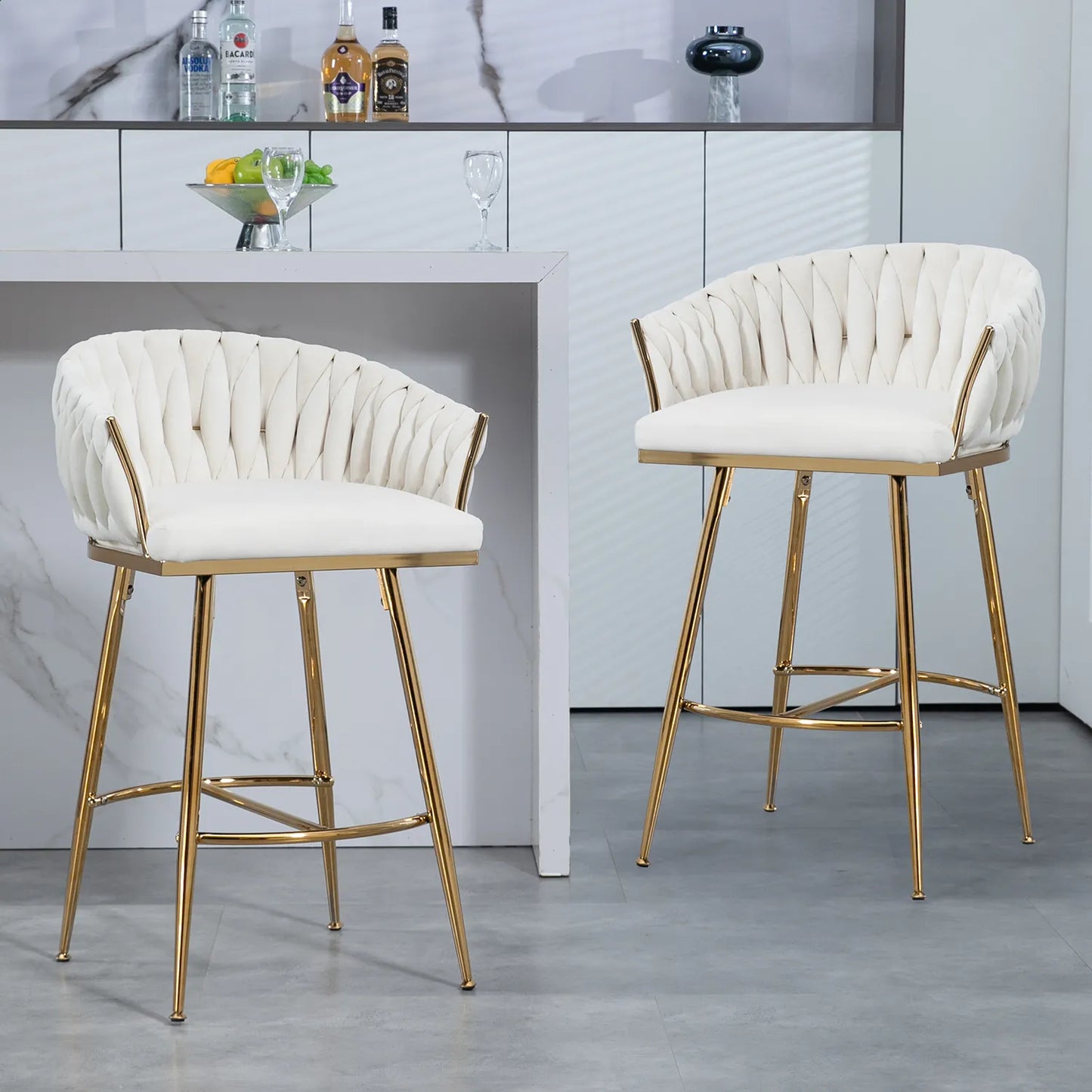 Ensemble de 2 tabourets de bar modernes de 26 po à hauteur de comptoir