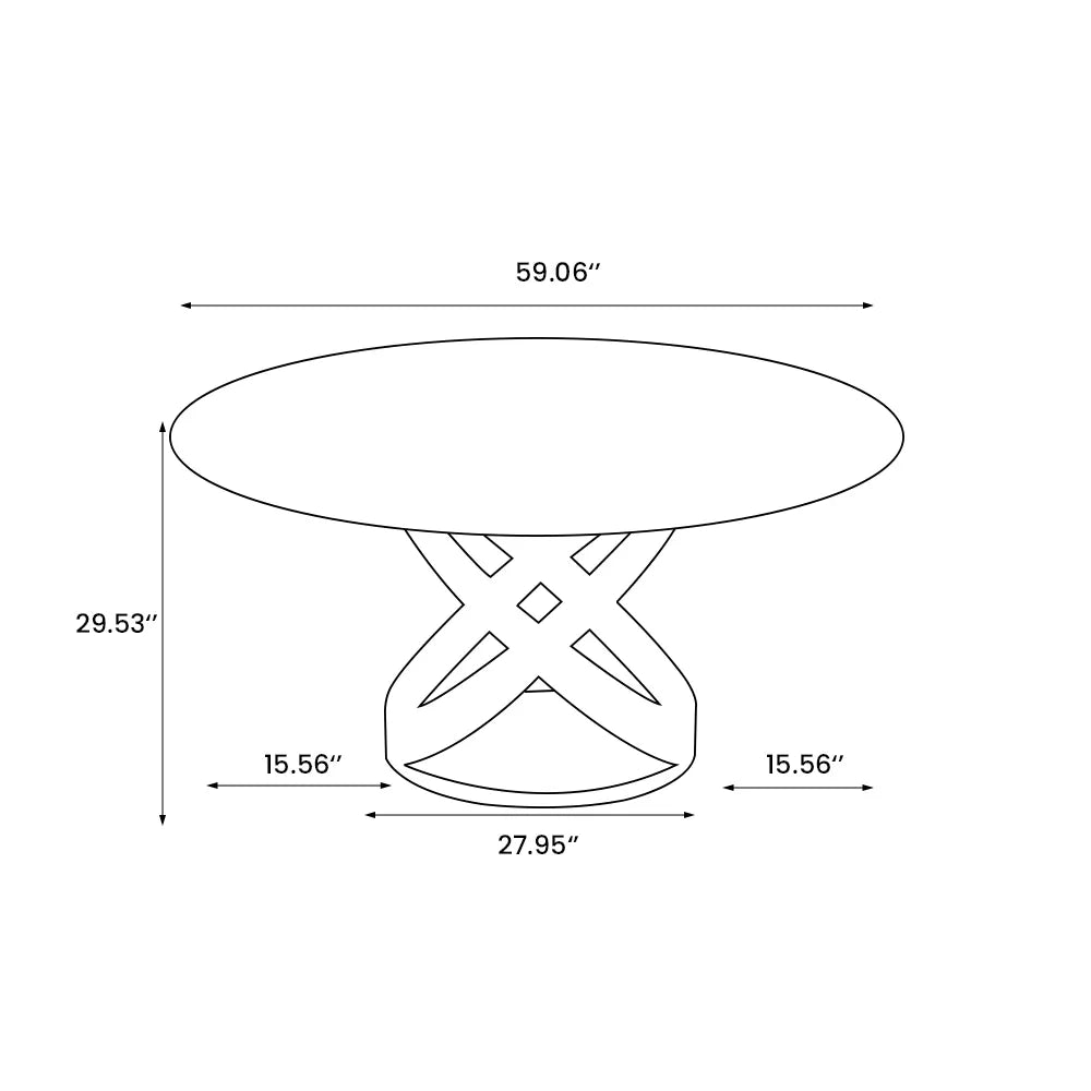 Maxwell - Table à manger ronde en pierre frittée mate