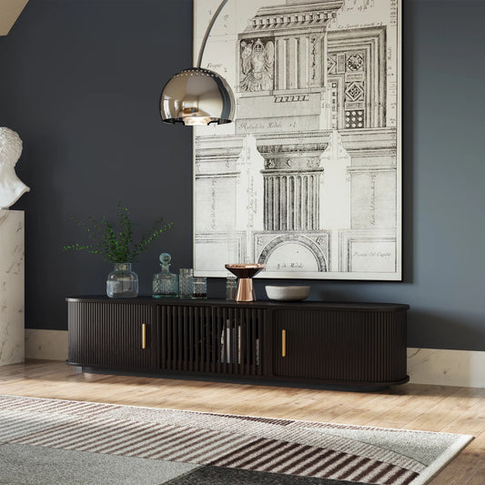 VISION - 78.74"Mid-Century Modern Tambour Door TV Stand