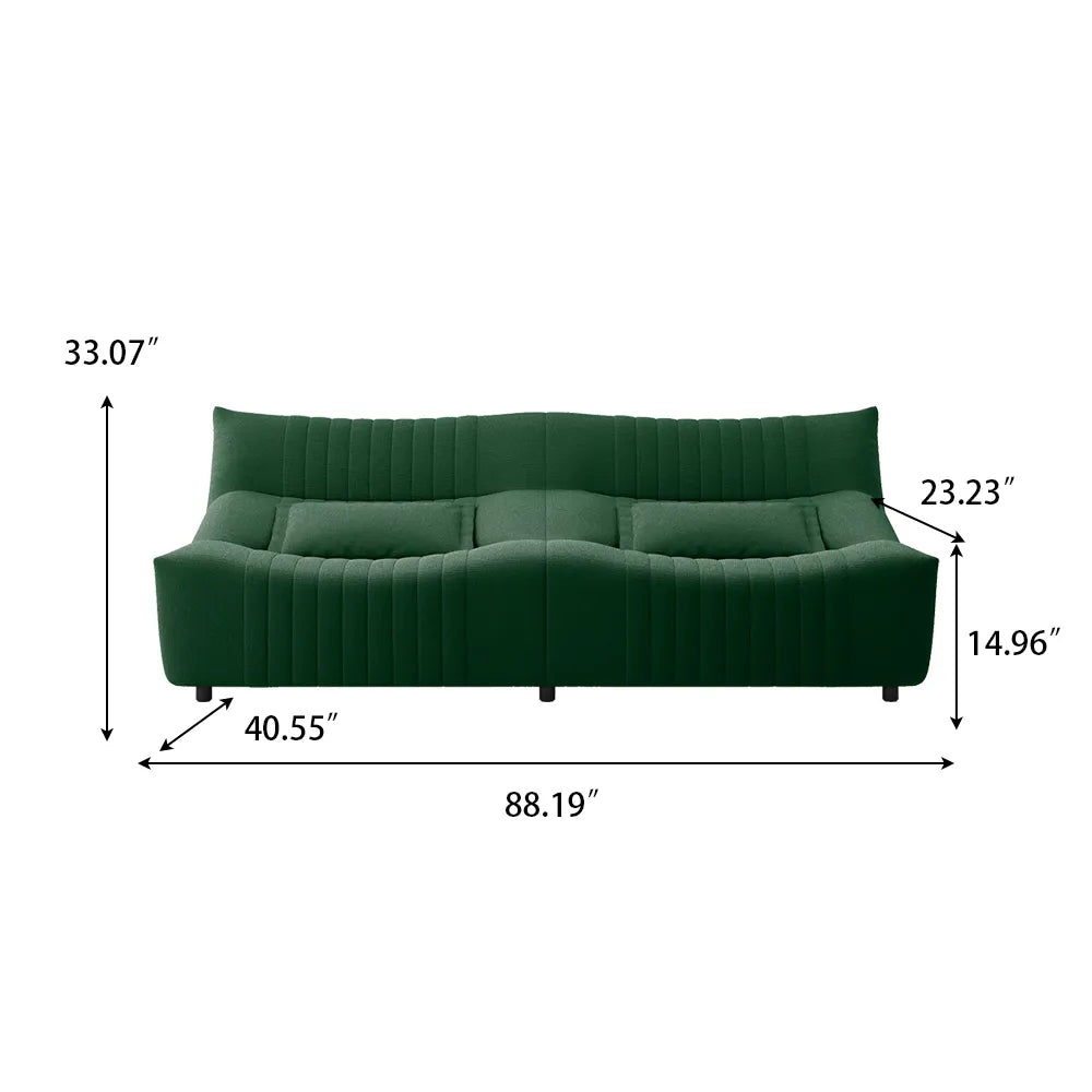 88-inch Modern Country Harp Pattern Three-Seater Sofa