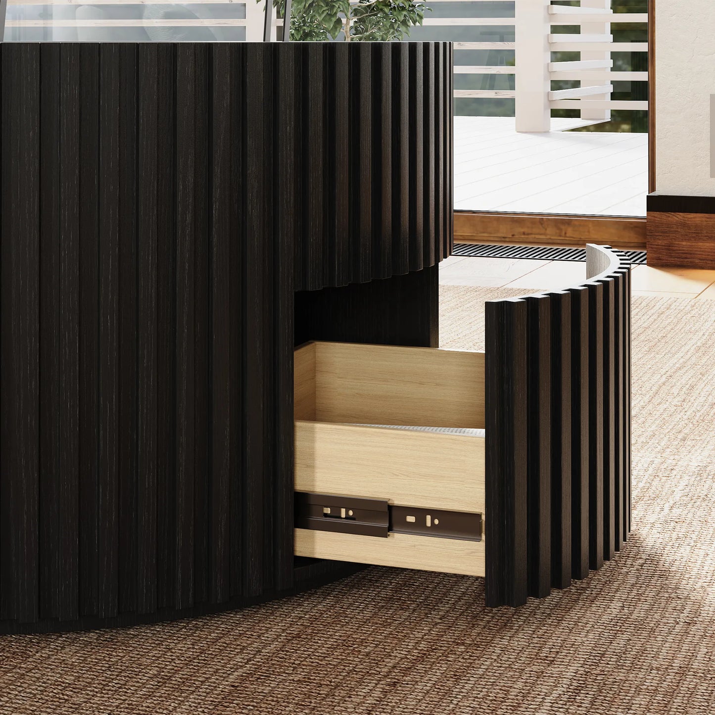 Table basse ronde à plateau relevable de 31,5 po