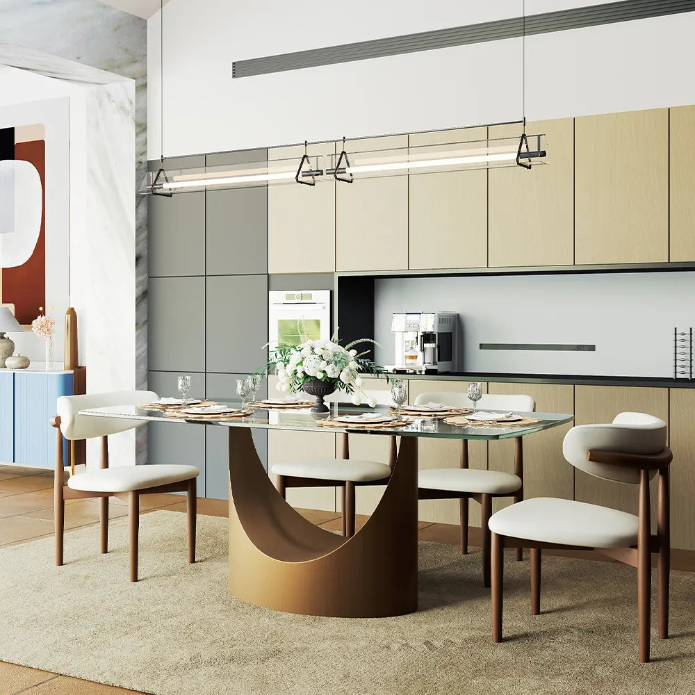 Hobart - Rectangular Tempered Glass Dining Table