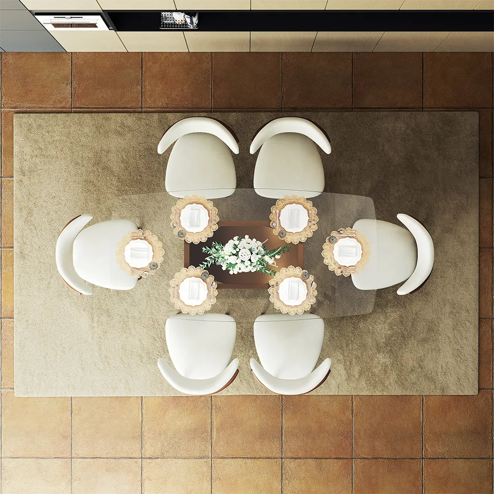Hobart - Rectangular Tempered Glass Dining Table