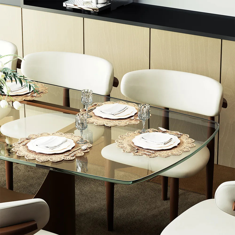Hobart - Rectangular Tempered Glass Dining Table