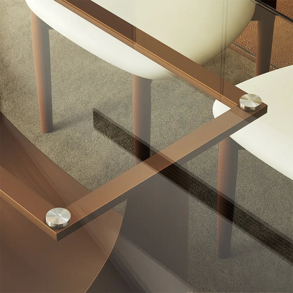 Hobart - Rectangular Tempered Glass Dining Table
