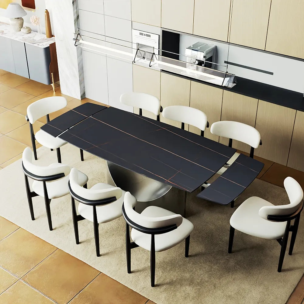 Hobart - Table à manger rectangulaire en pierre frittée