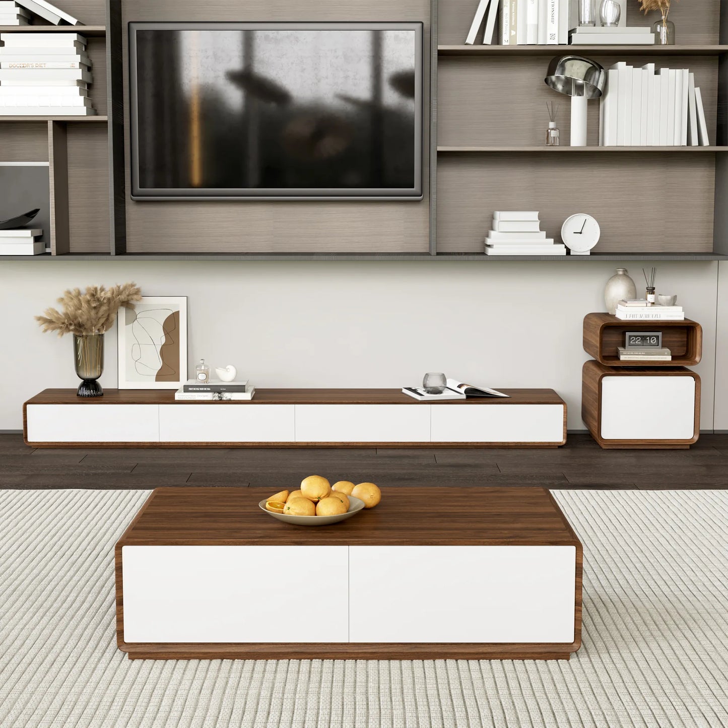 Table basse rectangulaire en bois de 51 po avec rangement