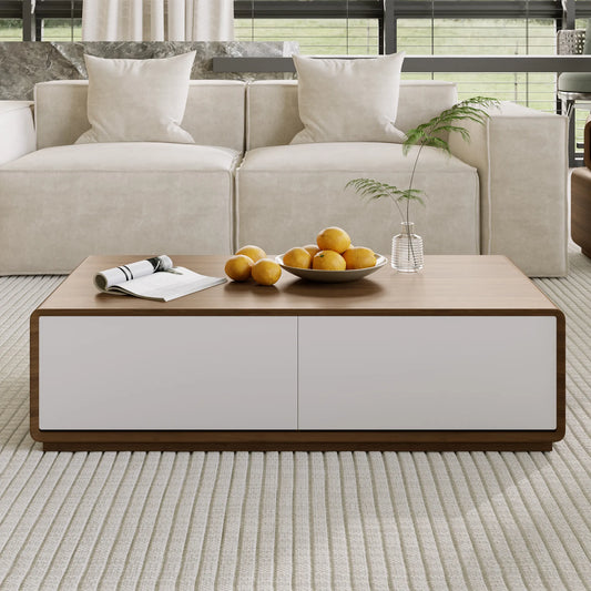 51" Rectangular Wood Coffee Table with Storage