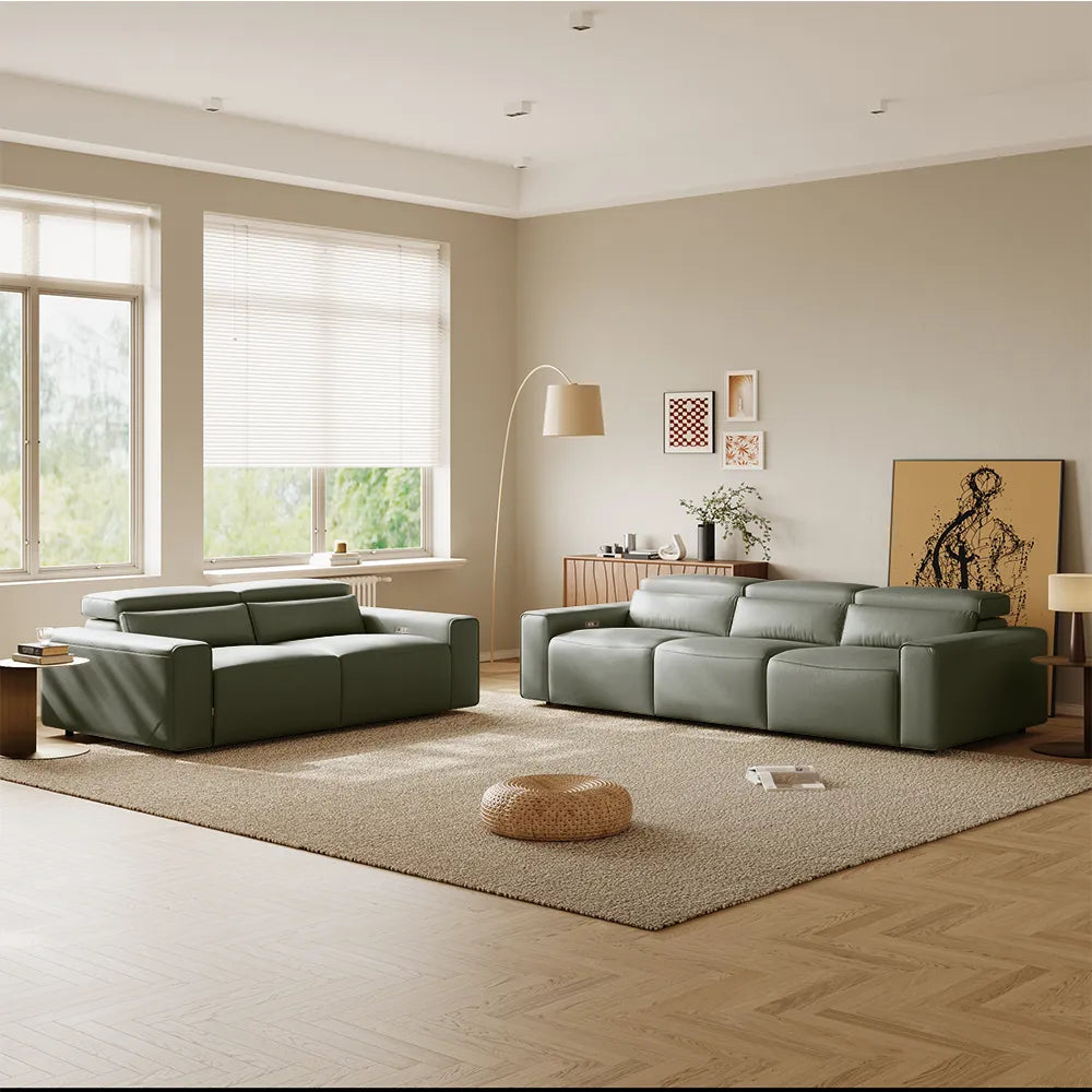 Luxury leather electric modular sofa set