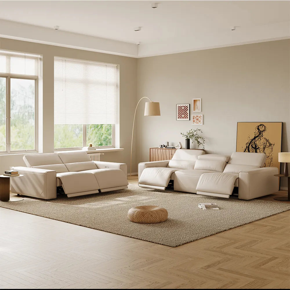 Luxury leather electric modular sofa set
