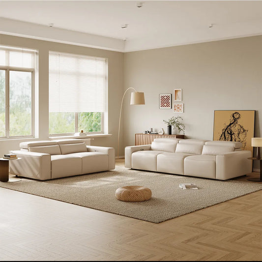 Luxury leather electric modular sofa set