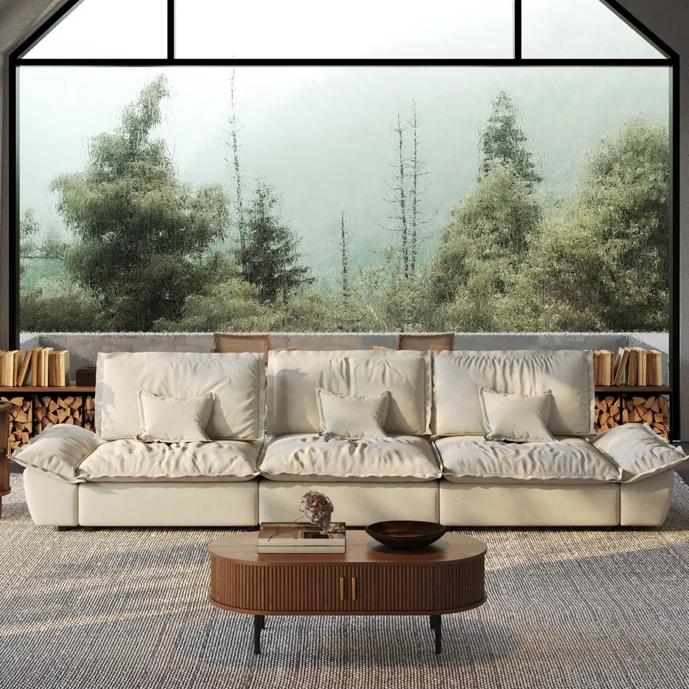 141.73" Sailboat Deep Sofa with Adjustable Backrest
