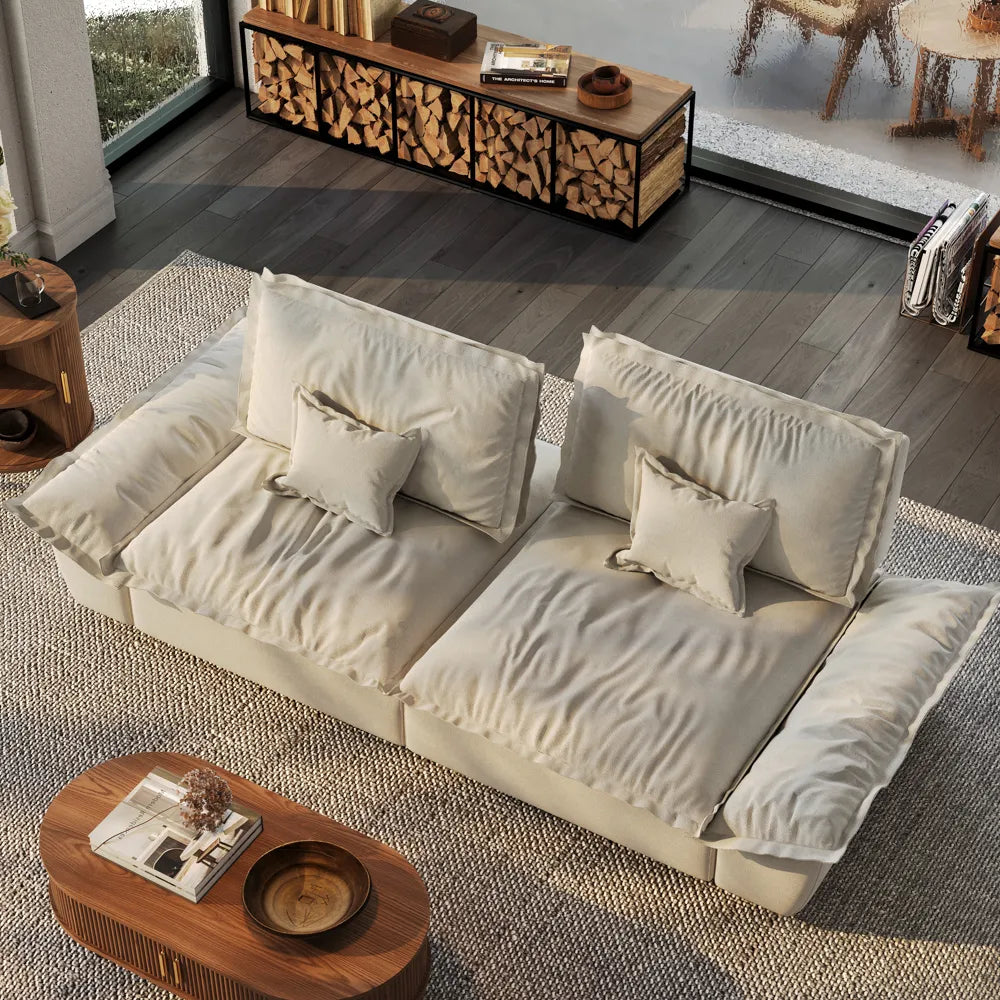 104.33" Sailboat Deep Sofa with Adjustable Backrest