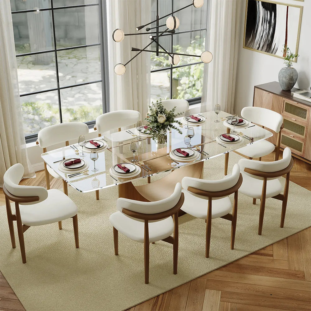 Hobart - Rectangular Tempered Glass Dining Table