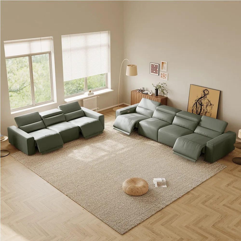 Luxury leather electric modular sofa set