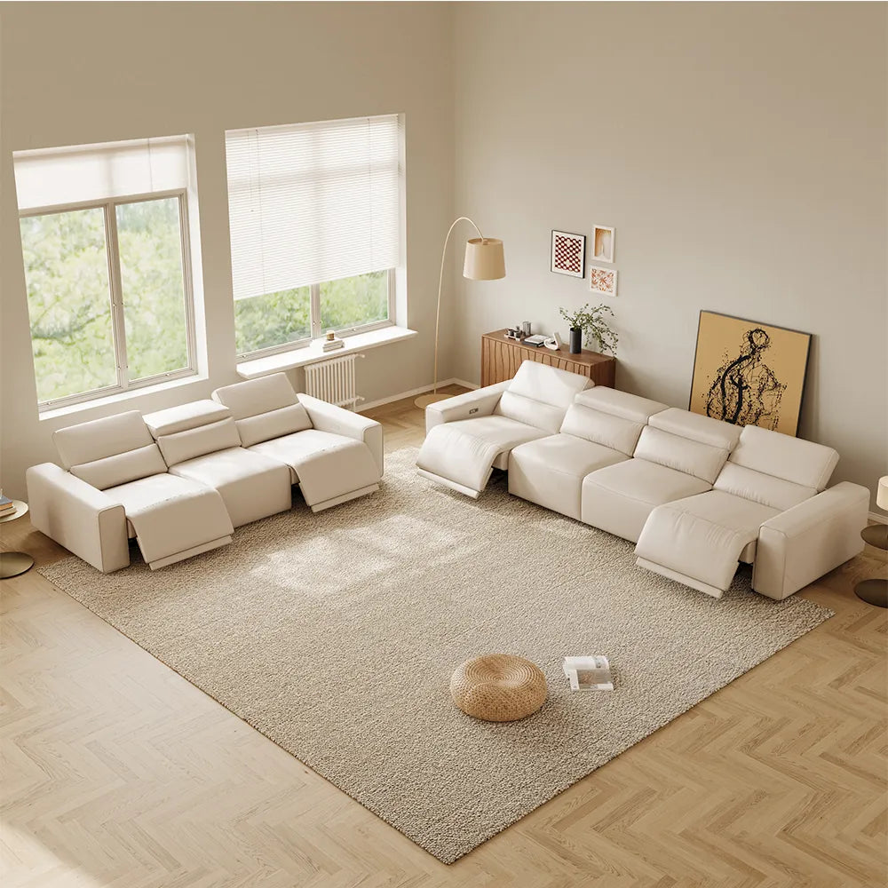 Luxury leather electric modular sofa set