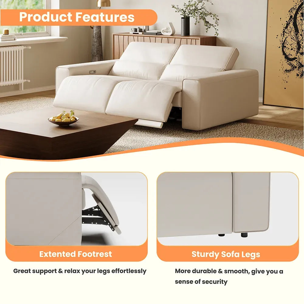 Luxury leather electric modular sofa set