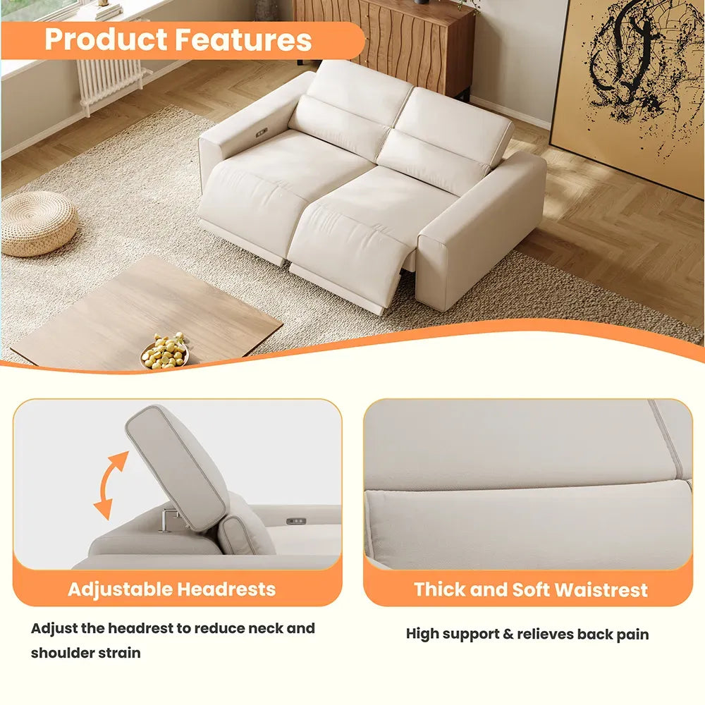 Luxury leather electric modular sofa set