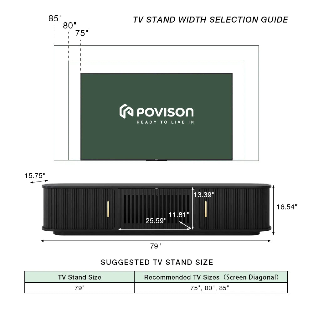 VISION - 78.74"Mid-Century Modern Tambour Door TV Stand