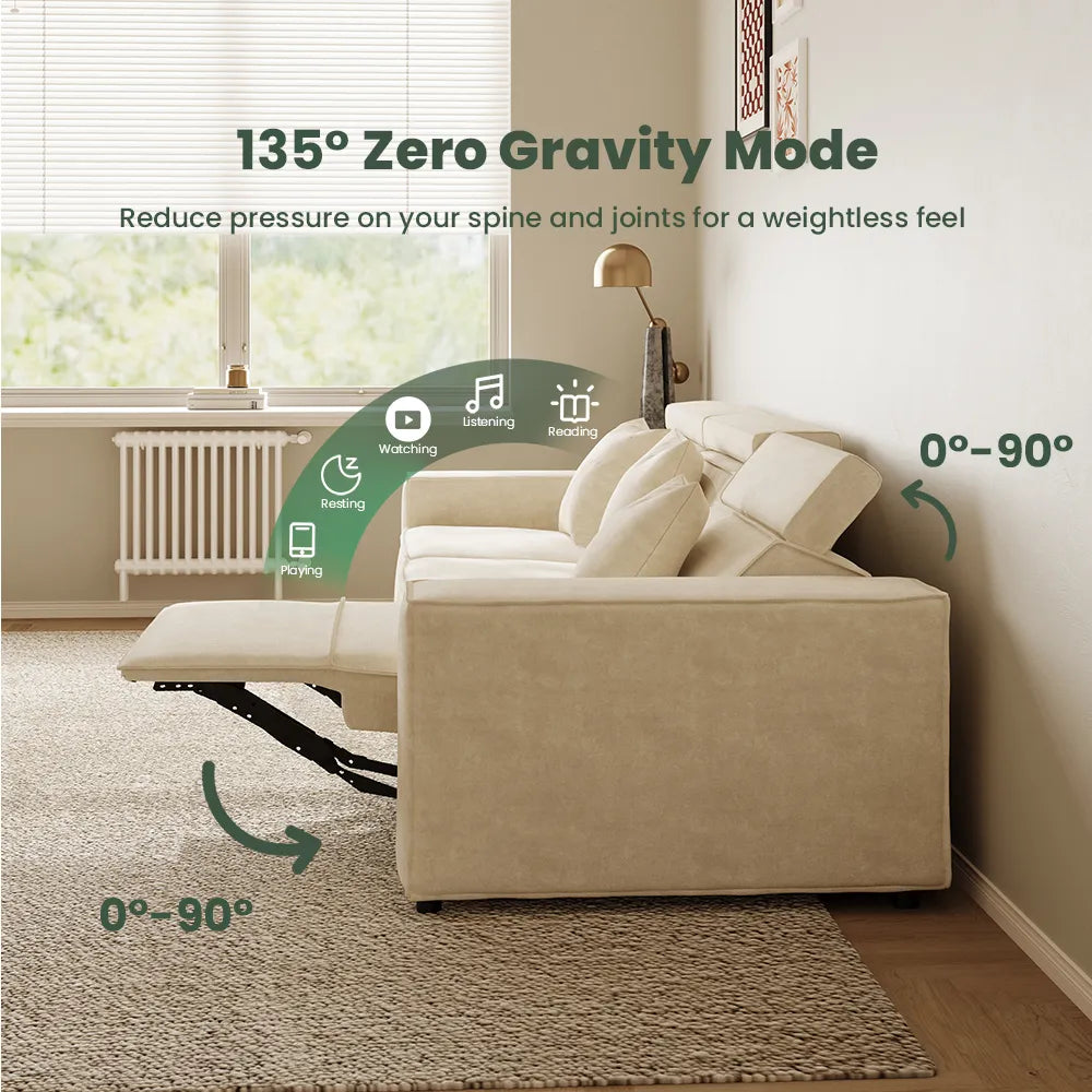 Canapé inclinable électrique minimaliste Pro de 84,27 po