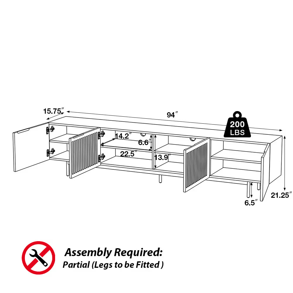 94in VISION-Modern Wood TV Stand