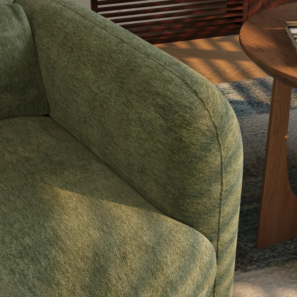 Silva - Fauteuil d'appoint en chenille de 83 cm avec assise profonde