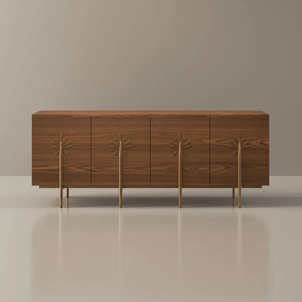 Meuble TV moderne du milieu du siècle de 70,87 pouces avec décorations en forme d'arbre (8 à 10 semaines pour arriver)