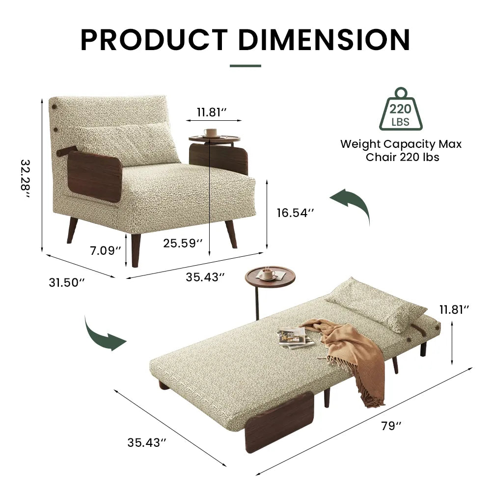 Chaise d'appoint pliante verte de 35,43 pouces