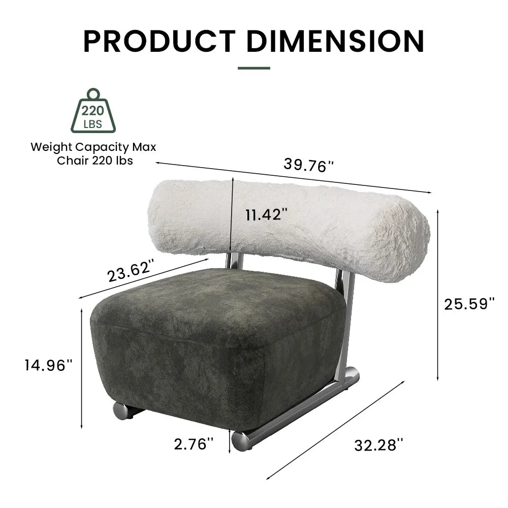 39.76" Modern Stylish Accent Chair with Fully-Assembled