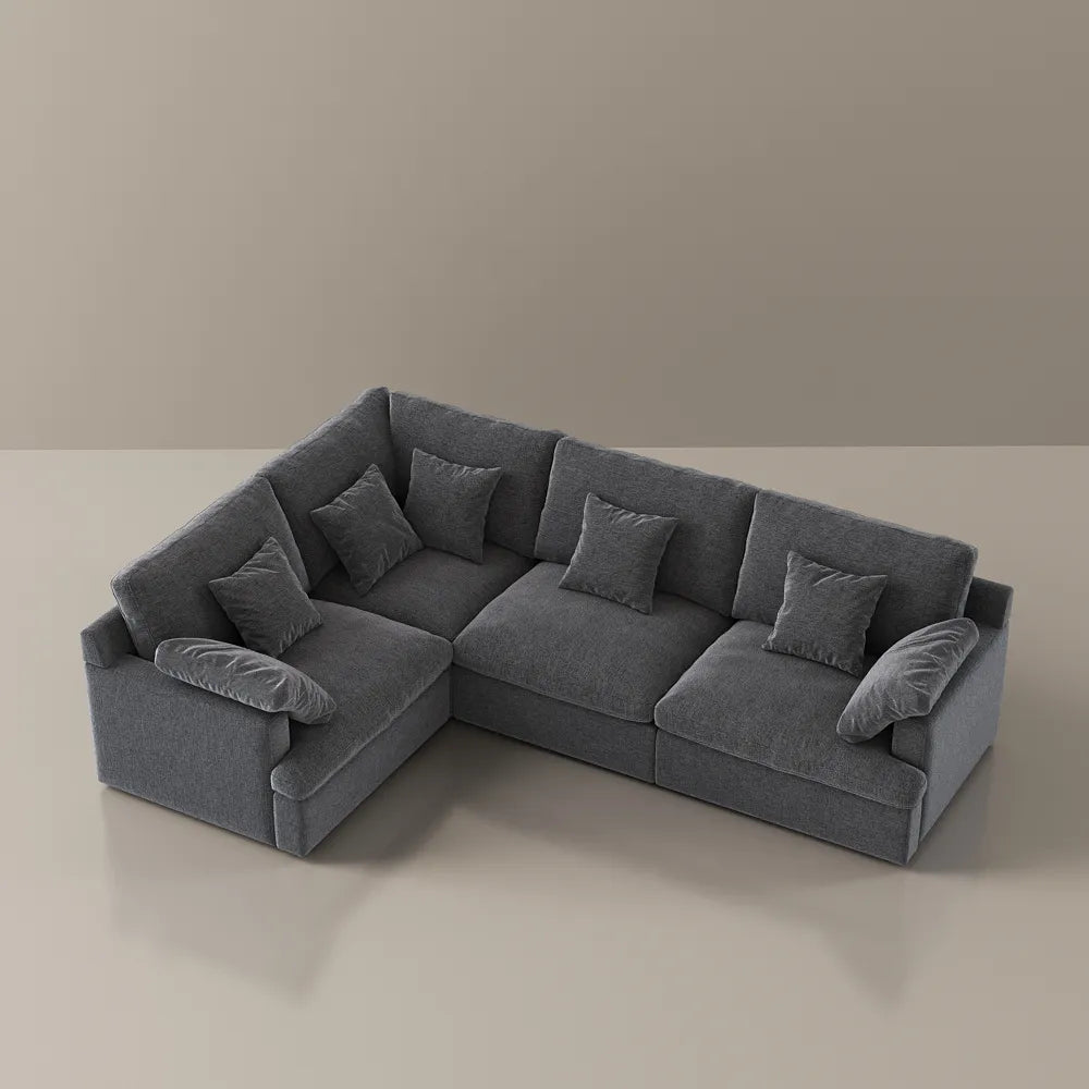 117.5'' Luxury L-shaped Couch Oversized Deep Seat Sofa