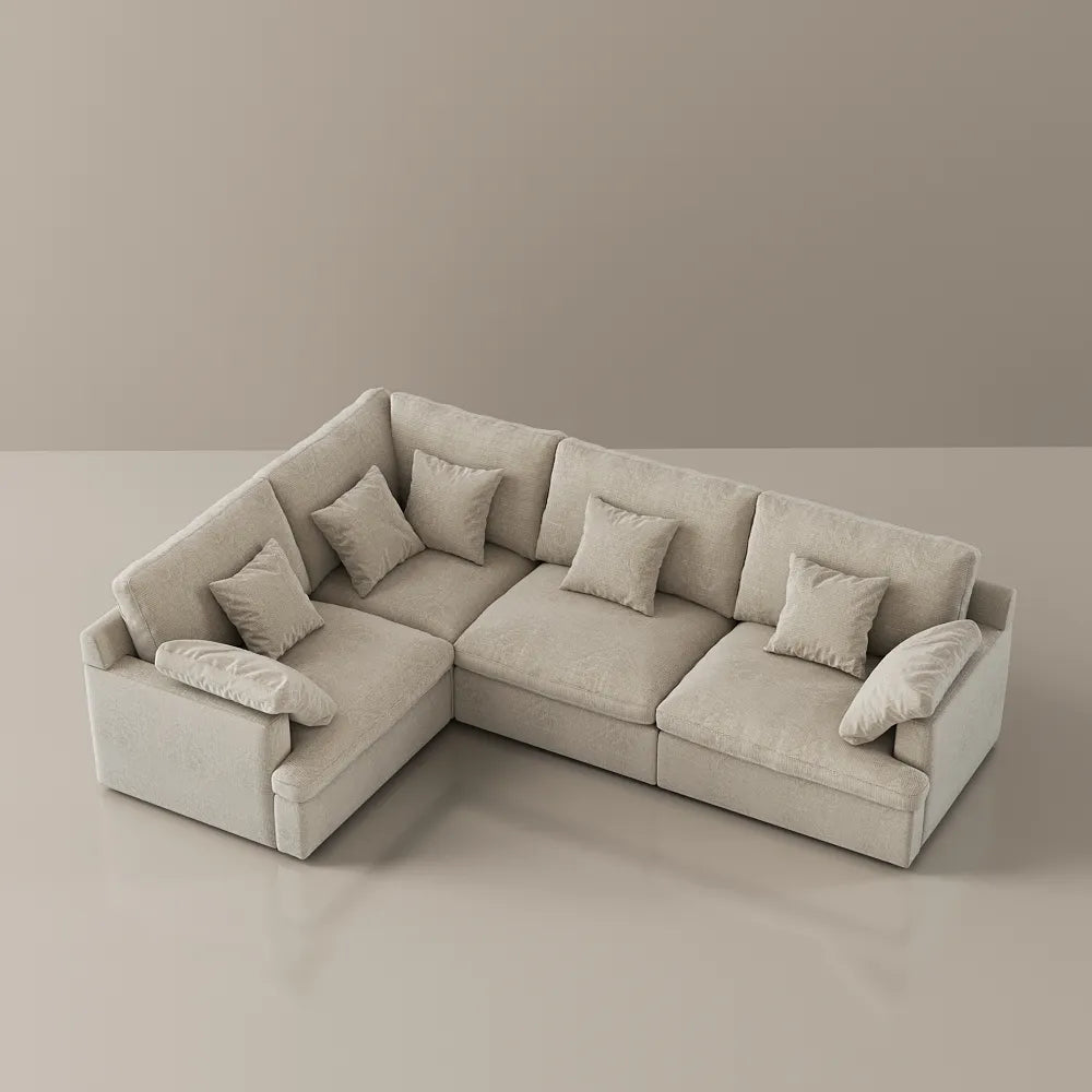 117.5'' Luxury L-shaped Couch Oversized Deep Seat Sofa