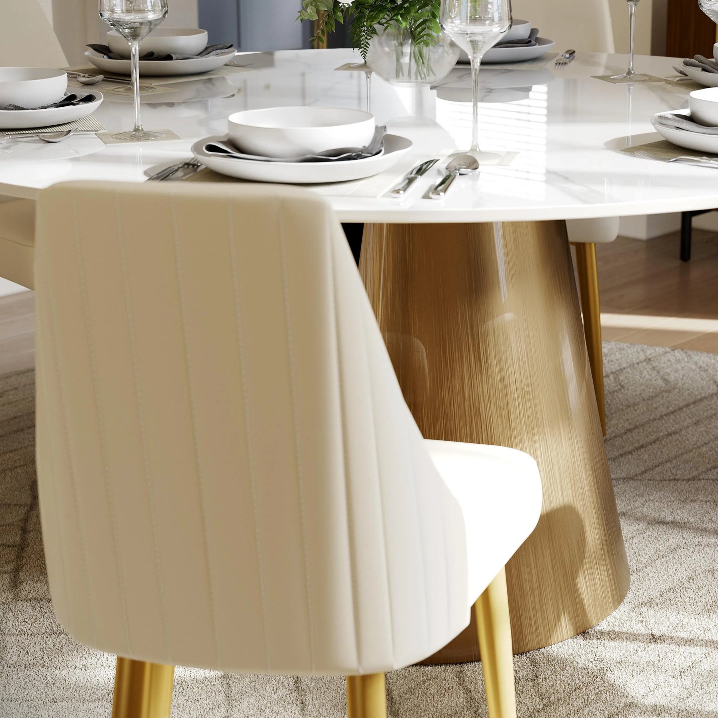 Lot de 2 chaises de salle à manger modernes et luxueuses