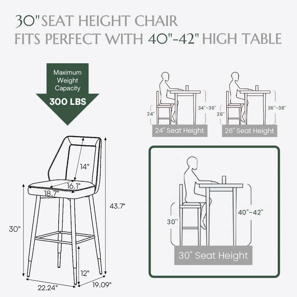 30'' Modern Bar Stools Set of 2