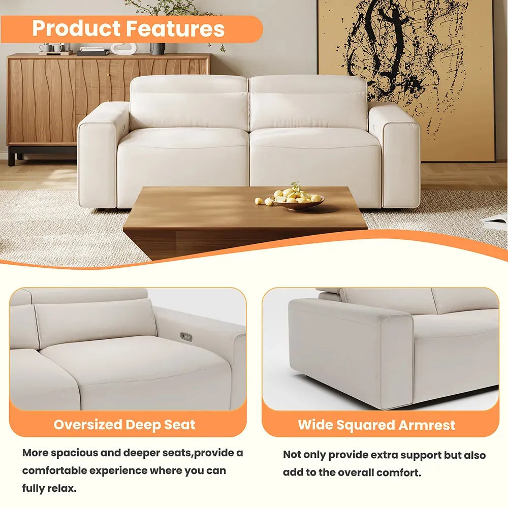 Luxury leather electric modular sofa set