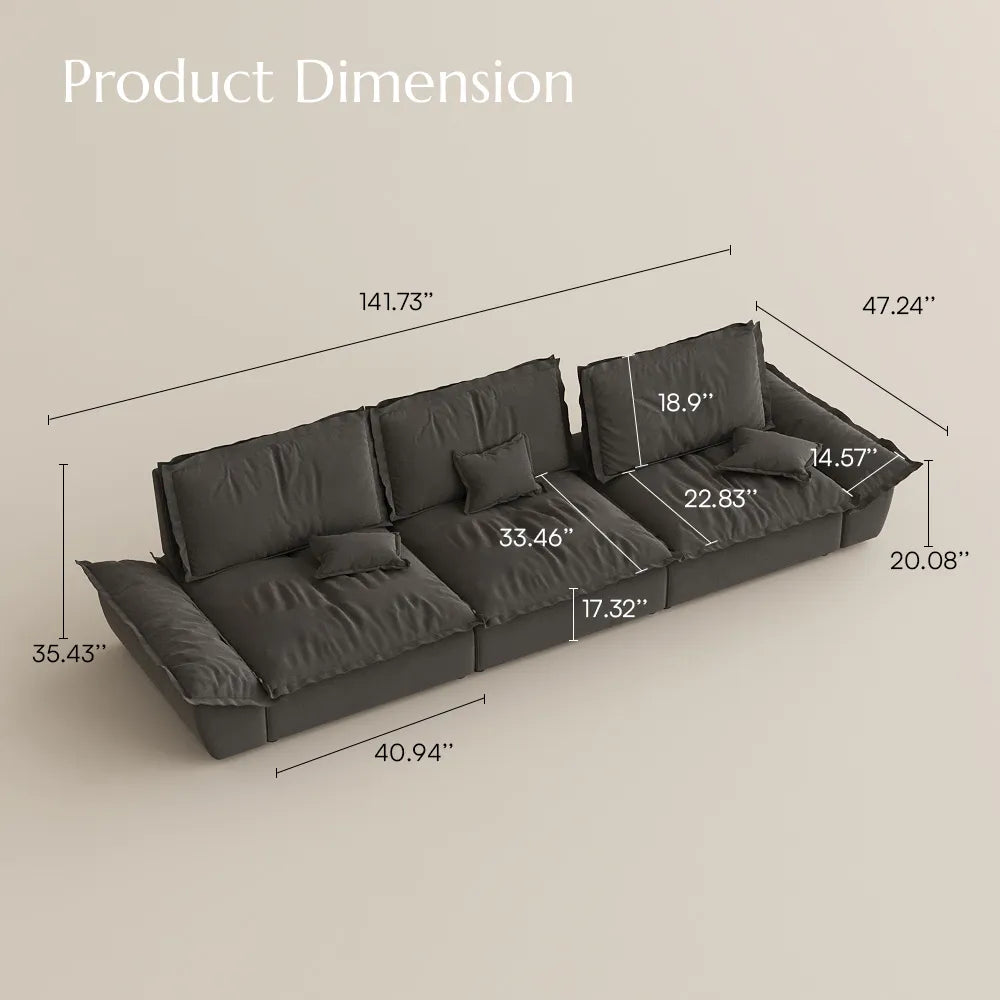 141.73" Sailboat Deep Sofa with Adjustable Backrest