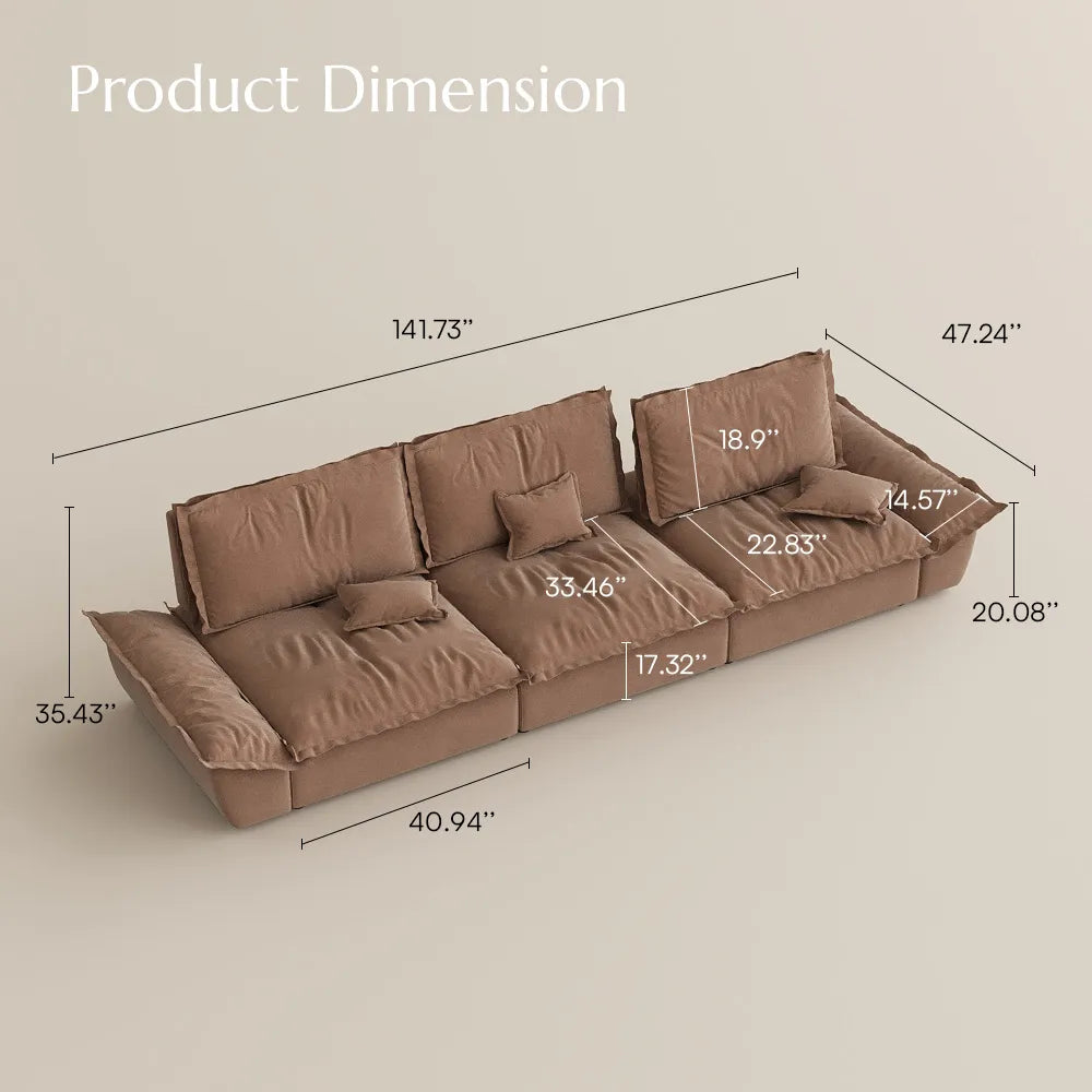 141.73" Sailboat Deep Sofa with Adjustable Backrest